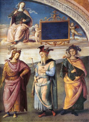 Famous Men of Antiquity Detail Oil painting by Pietro Perugino