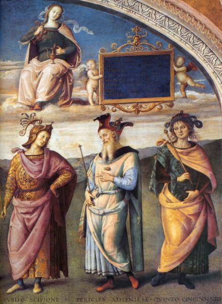 Famous Men of Antiquity Detail by Pietro Perugino - Hand-Painted Oil Painting Reproduction