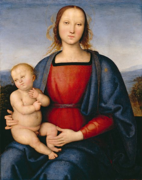 Madonna and Child  by Pietro Perugino - Hand-Painted Oil Painting Reproduction