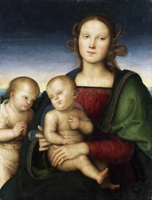 Madonna and Child with the Infant St. John by Pietro Perugino Oil Painting