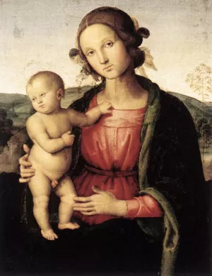 Madonna and Child by Pietro Perugino Oil Painting