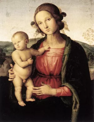 Madonna and Child Oil painting by Pietro Perugino