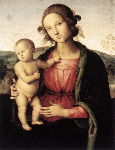 Madonna and Child by Pietro Perugino - Hand-Painted Oil Painting Reproduction