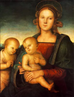 Madonna with Child and Little St John by Pietro Perugino - Oil Painting Reproduction