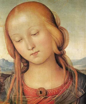 Madonna with Child and the Infant St John detail by Pietro Perugino Oil Painting