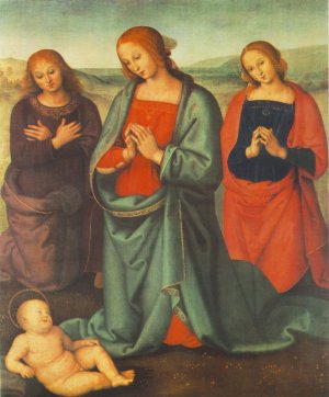 Madonna with Saints Adoring the Child by Pietro Perugino Oil Painting