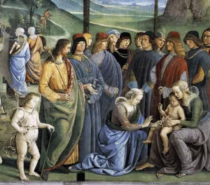 Moses's Journey into Egypt and the Circumcision of His Son Eliezer (detail) by Pietro Perugino - Oil Painting Reproduction