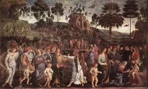 Moses's Journey into Egypt and the Circumcision of His Son Eliezer by Pietro Perugino - Oil Painting Reproduction