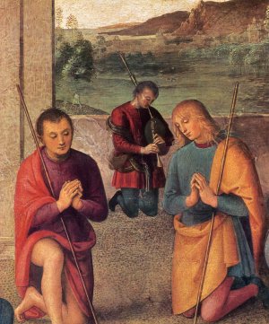 Nativity Detail Oil painting by Pietro Perugino