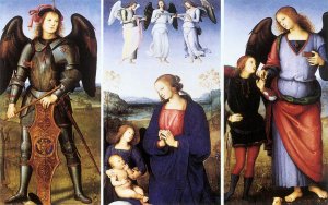 Polyptych of Certosa di Pavia Details by Pietro Perugino Oil Painting