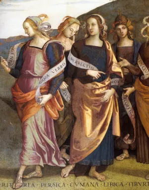 Prophets and Sibyls Detail by Pietro Perugino Oil Painting