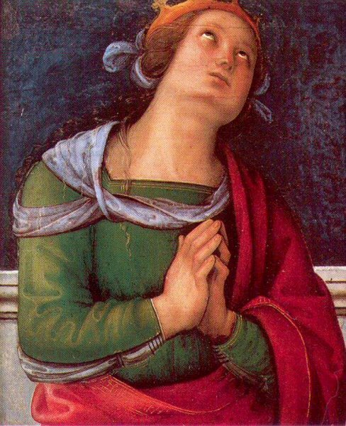 Saint Flavia by Pietro Perugino - Hand-Painted Oil Painting Reproduction