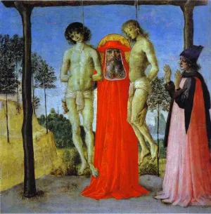 St. Jerome Supporting Two Men on the Gallows Oil painting by Pietro Perugino