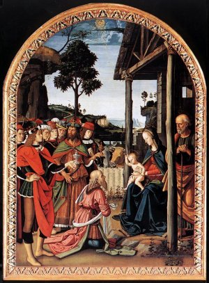 The Adoration of the Magi Epiphany by Pietro Perugino Oil Painting