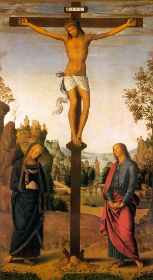 The Galitzin Triptych: Christ on the Cross Oil painting by Pietro Perugino