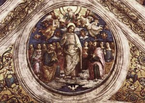 The Holy Trinity and the Apostles Oil painting by Pietro Perugino