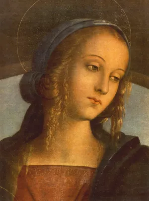 The Madonna Between St. John the Baptist and St. Sebastian Detail by Pietro Perugino - Oil Painting Reproduction