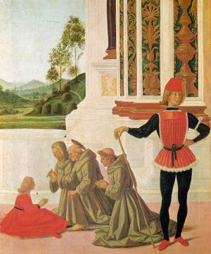 The Miracles of San Bernardino: The Healing of a Young Girl Detail Oil painting by Pietro Perugino