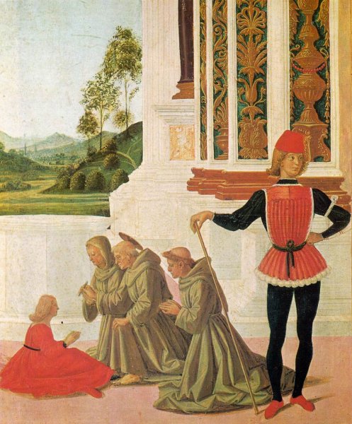 Main Product Photo of The Miracles of San Bernardino: The Healing of a Young Girl Detail Painting by Pietro Perugino