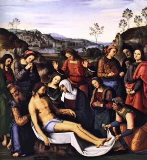 The Mourning of the Dead Christ Deposition by Pietro Perugino - Oil Painting Reproduction