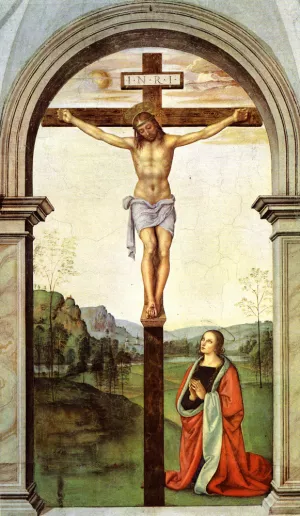 The Pazzi Crucifixion Detail of the Deposition painting by Pietro Perugino