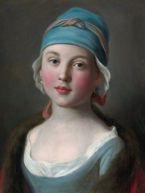 Portrait Of A Russian Girl In A Blue Dress by Pietro Rotari Oil Painting