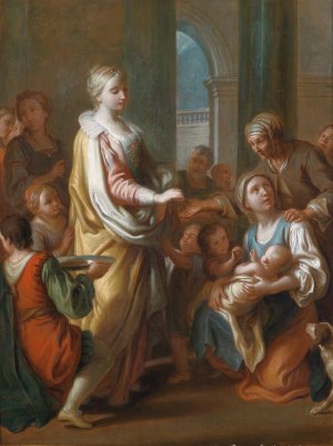 St. Elisabeth Distributes Alms by Pietro Rotari Oil Painting