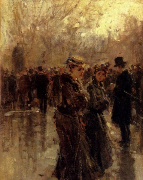 Les Parisiennes by Pietro Scoppetta - Hand-Painted Oil Painting Reproduction