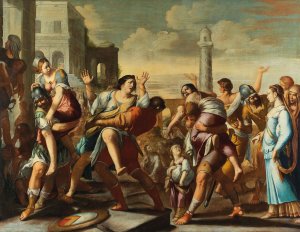 The Rape of the Sabines by Pietro Sorri Oil Painting