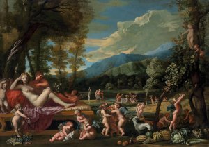 An Allegory Of Autumn by Pietro Testa Oil Painting