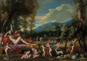 An Allegory Of Autumn by Pietro Testa Oil Painting