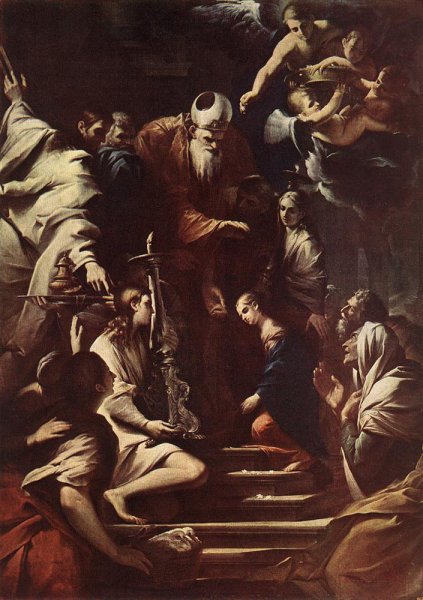 Presentation of the Virgin in the Temple by Pietro Testa - Hand-Painted Oil Painting Reproduction