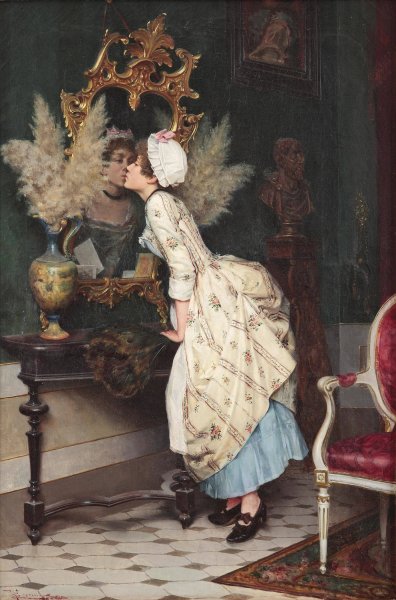 Main Product Photo of Ein Kuss dem Spiegelbild Painting by Pietro Torrini