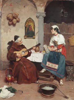 Musikalische Unterhaltung in der Schenke by Pietro Torrini Oil Painting