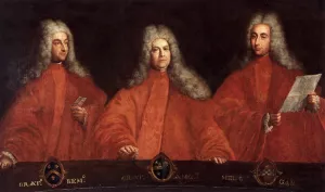 Portraits of Three Avogadri by Pietro Uberti Oil Painting