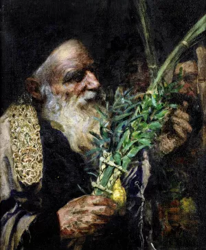 Examing the Lulav painting by Leopold Pilichowski