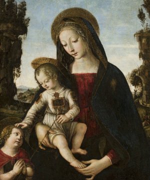 Madonna with Child Jesus and St. John by Pinturicchio Oil Painting