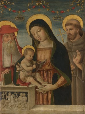 Virgin and Child with Saints Jerome and Francis of Assisi by Pinturicchio Oil Painting