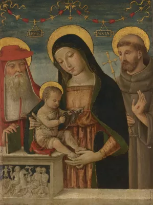 Virgin and Child with Saints Jerome and Francis of Assisi by Pinturicchio Oil Painting