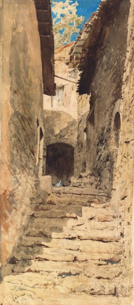 A View in Subiaco by Pio Joris Oil Painting