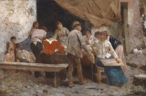 Kartenlegerin by Pio Joris Oil Painting