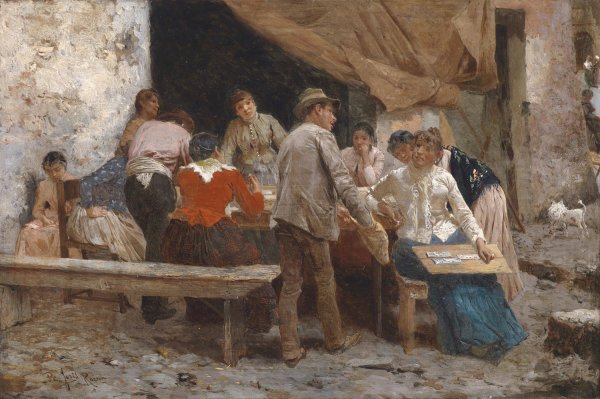 Kartenlegerin by Pio Joris - Hand-Painted Oil Painting Reproduction