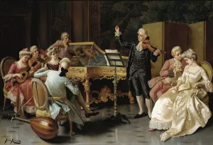 A private performance by Pio Ricci Oil Painting