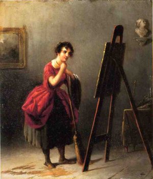 Artist's Studio - The Critic by Pio Ricci Oil Painting