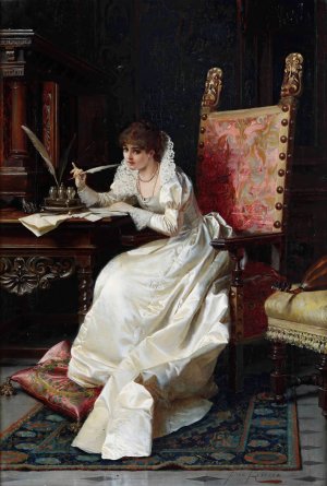 La lettera by Pio Ricci Oil Painting