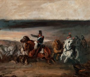 Attack of French Artillery by Piotr Michalowski Oil Painting