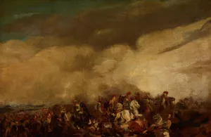 Battle by Piotr Michalowski Oil Painting