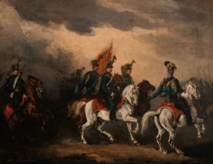 Blue Hussars by Piotr Michalowski Oil Painting