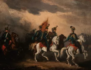 Blue Hussars by Piotr Michalowski Oil Painting