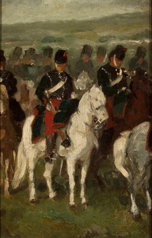 Cavalry by Piotr Michalowski Oil Painting